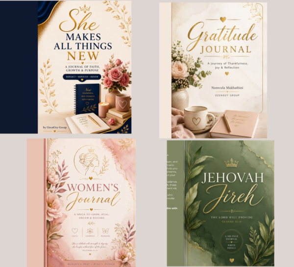 4-Journal Bundle – She Makes All Things New, Woman’s Journal, Jehovah Jireh & Gratitude